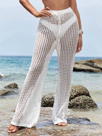 Saída de Praia Calça Branca Elegante com Cordão