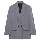 Hxao blazers para mulher preto cinza longo blazer mulher escritório wear manga longa blazer sólido oversized de alta qualidade blazer feminino