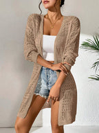 Saída de Praia Cardigan Elegante de Malha Vazada