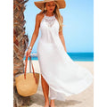 Saída de praia longa branca feminina