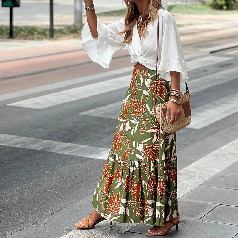 Saia Longa Feminina Estampa Floral