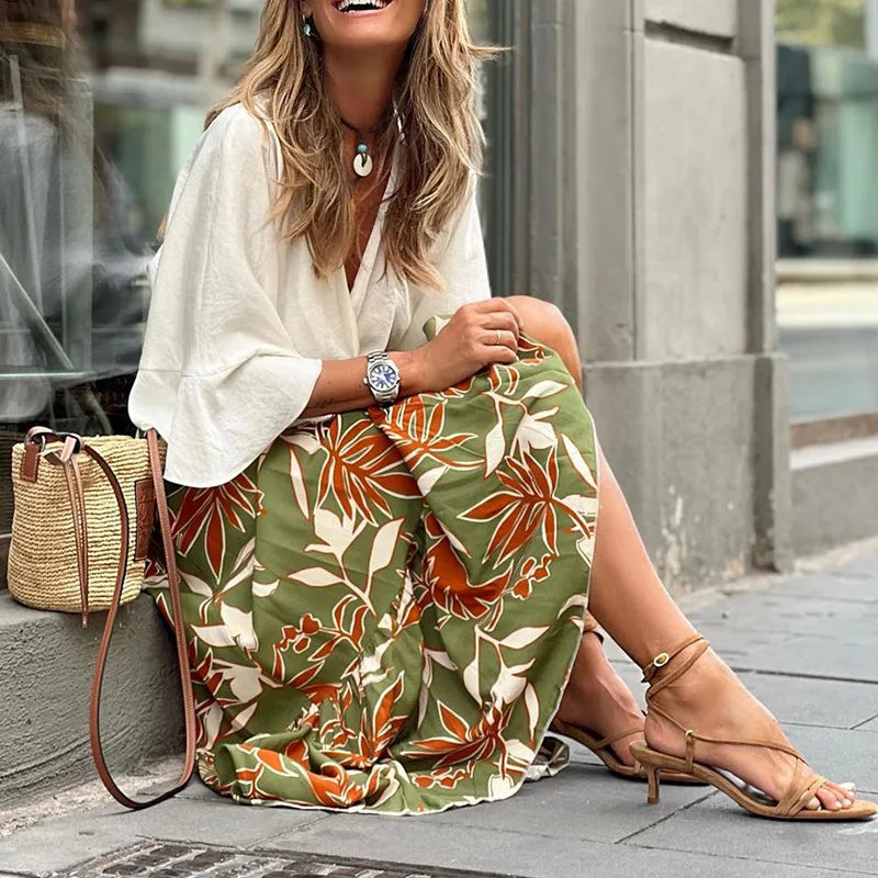 Saia Longa Feminina Estampa Floral