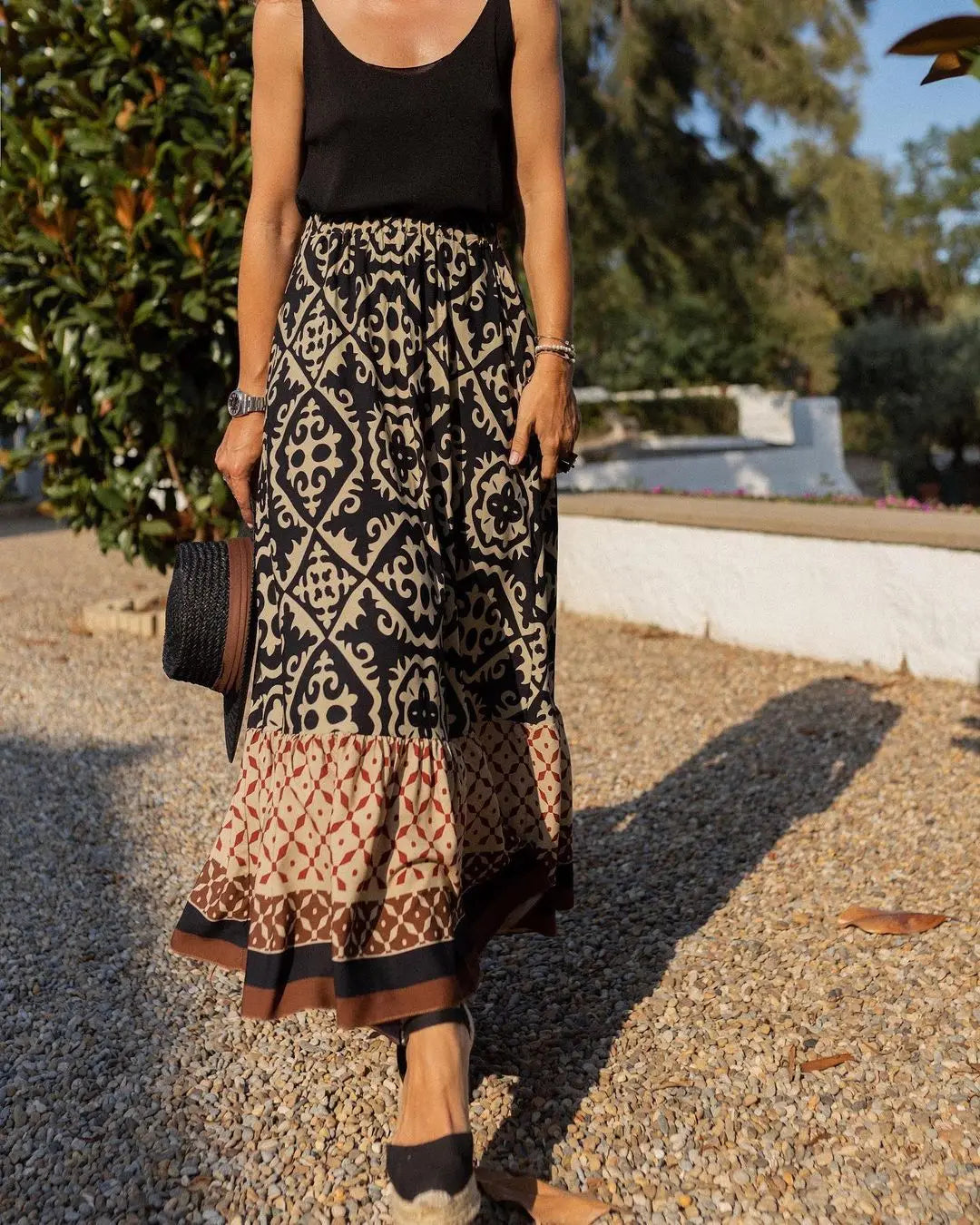 Saia Longa Feminina Estampa Floral