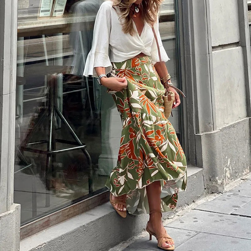 Saia Longa Feminina Estampa Floral