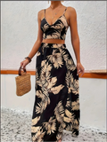 Saia feminina estampada de comprimento longo