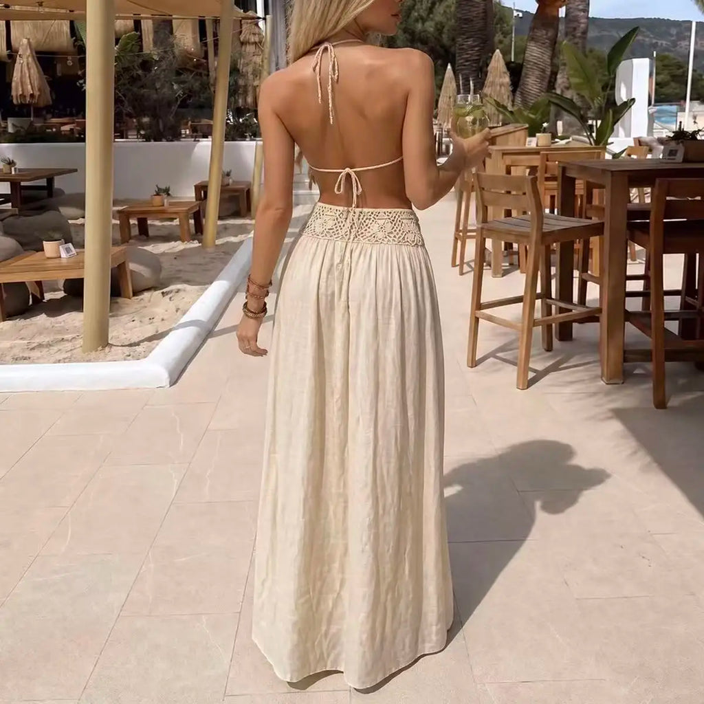 Saia longa feminina boho para praia e verão
