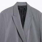 Hxao blazers para mulher preto cinza longo blazer mulher escritório wear manga longa blazer sólido oversized de alta qualidade blazer feminino