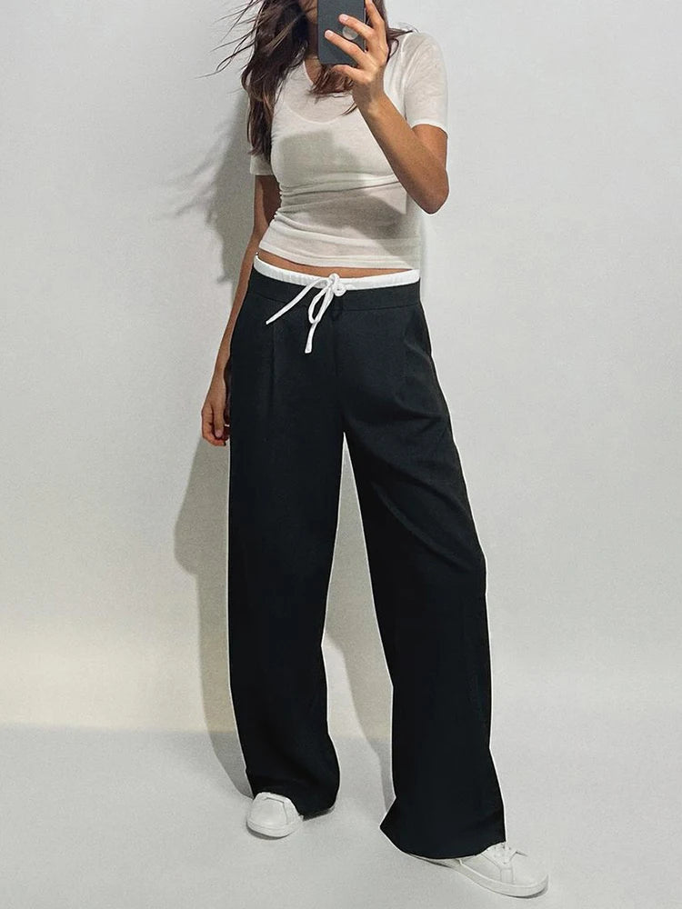 Calça Wide Leg Alfaiataria Cintura Dupla