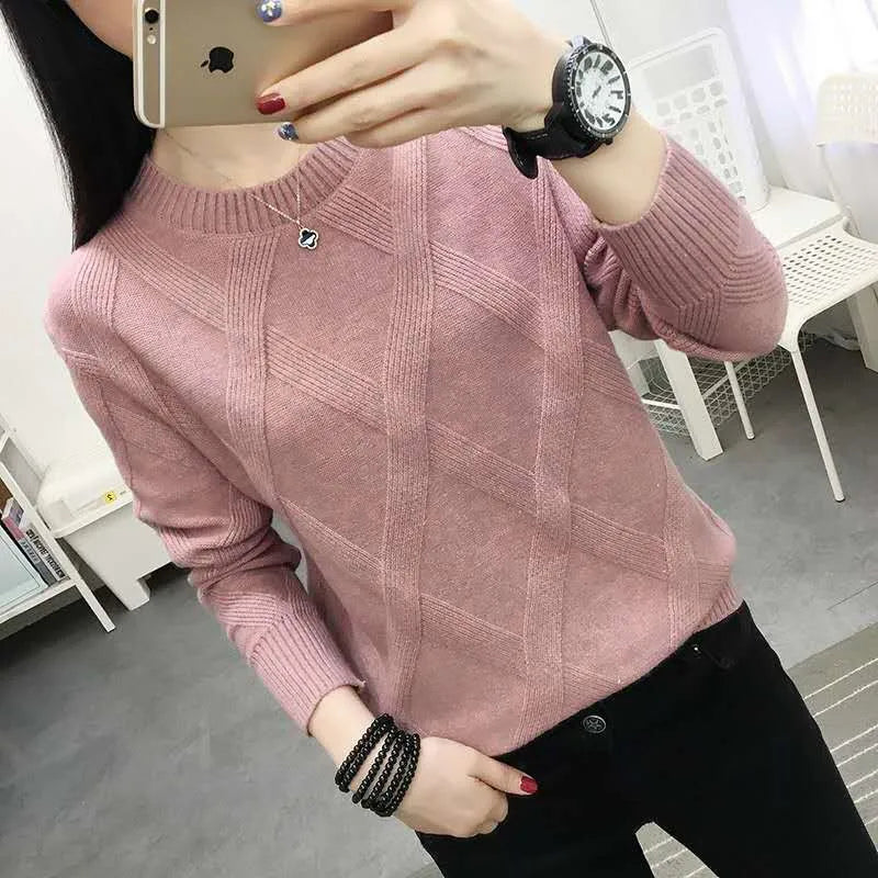 Suéter Feminino Tricô Textura Retangular