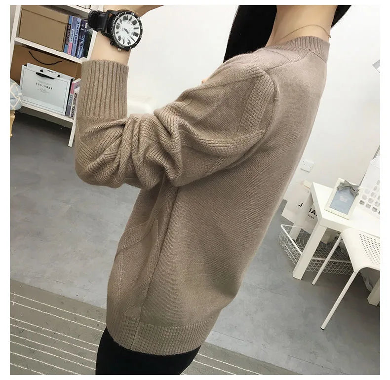 Suéter Feminino Tricô Textura Retangular