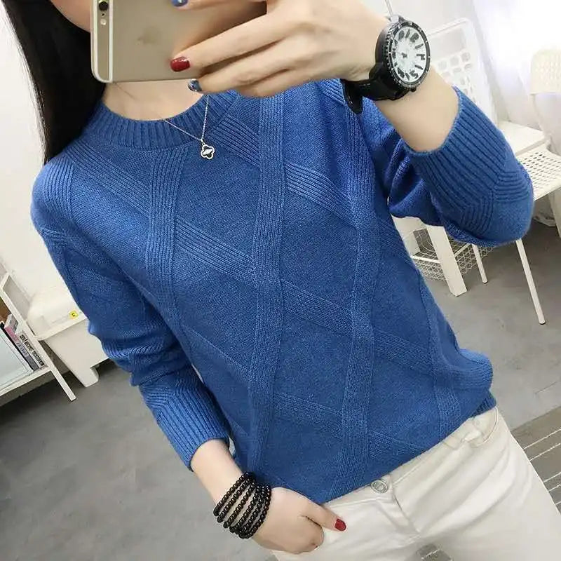 Suéter Feminino Tricô Textura Retangular