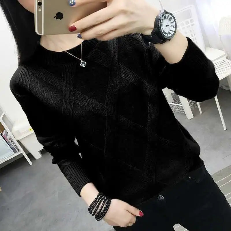 Suéter Feminino Tricô Textura Retangular