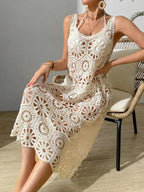 Vestido Angel com Renda e Flor 3D