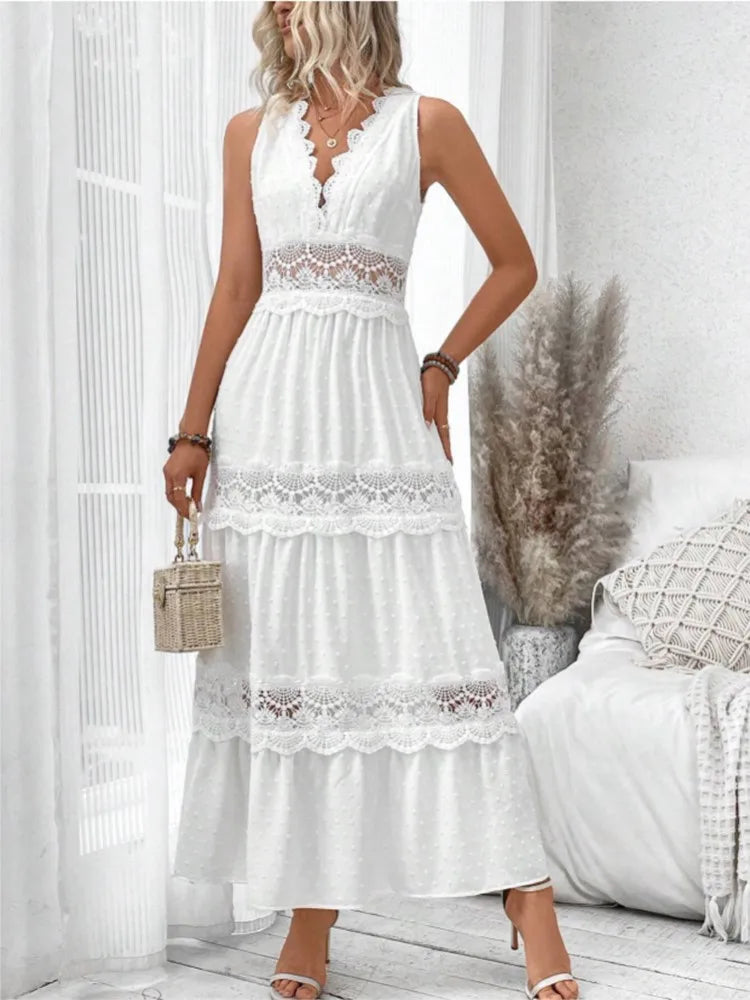 Vestido Brenda Branco com Renda