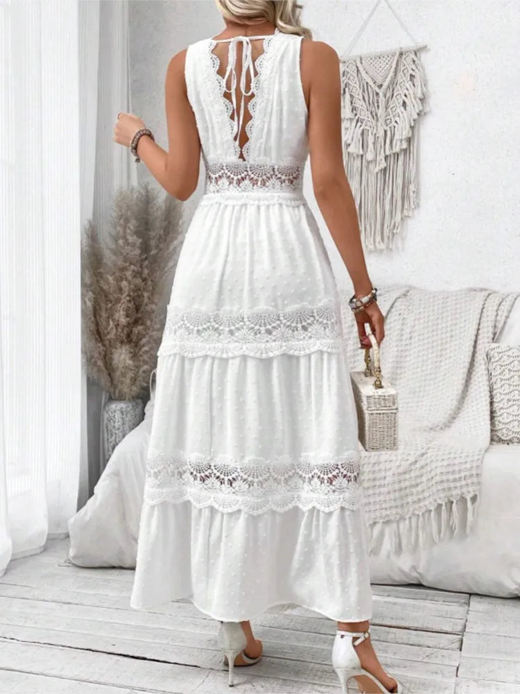 Vestido Brenda Branco com Renda
