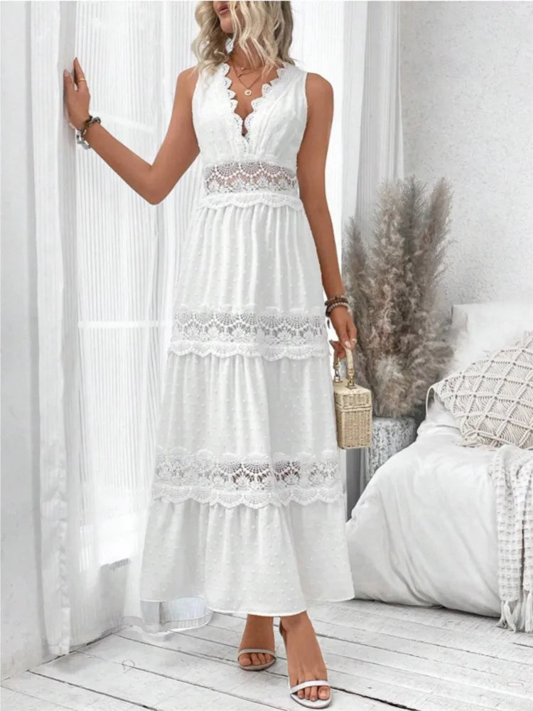 Vestido Brenda Branco com Renda