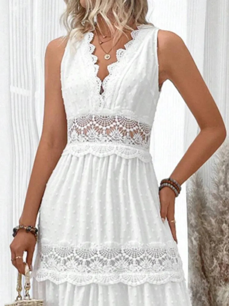 Vestido Brenda Branco com Renda