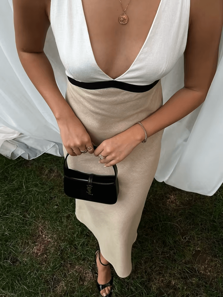 Vestido Feminino Halter Decote V