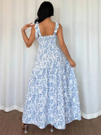 Vestido Feminino Longo Azul com Alças Finas