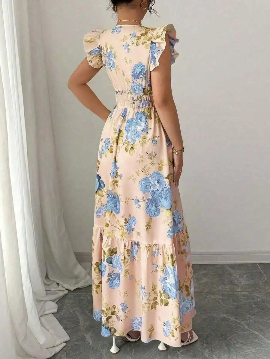 Vestido Feminino Longo com Decote V