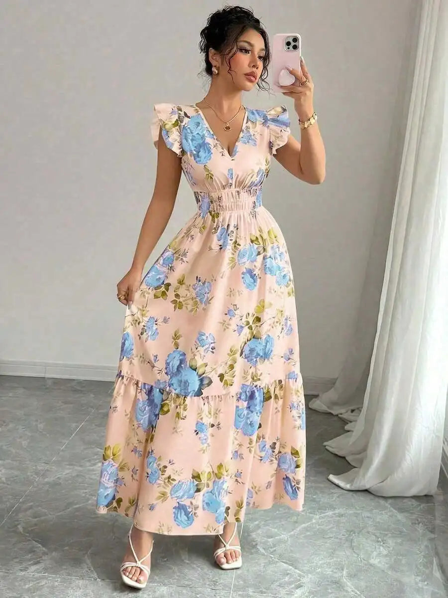 Vestido Feminino Longo com Decote V