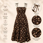 Vestido Floral Feminino com Alças de Amarrar