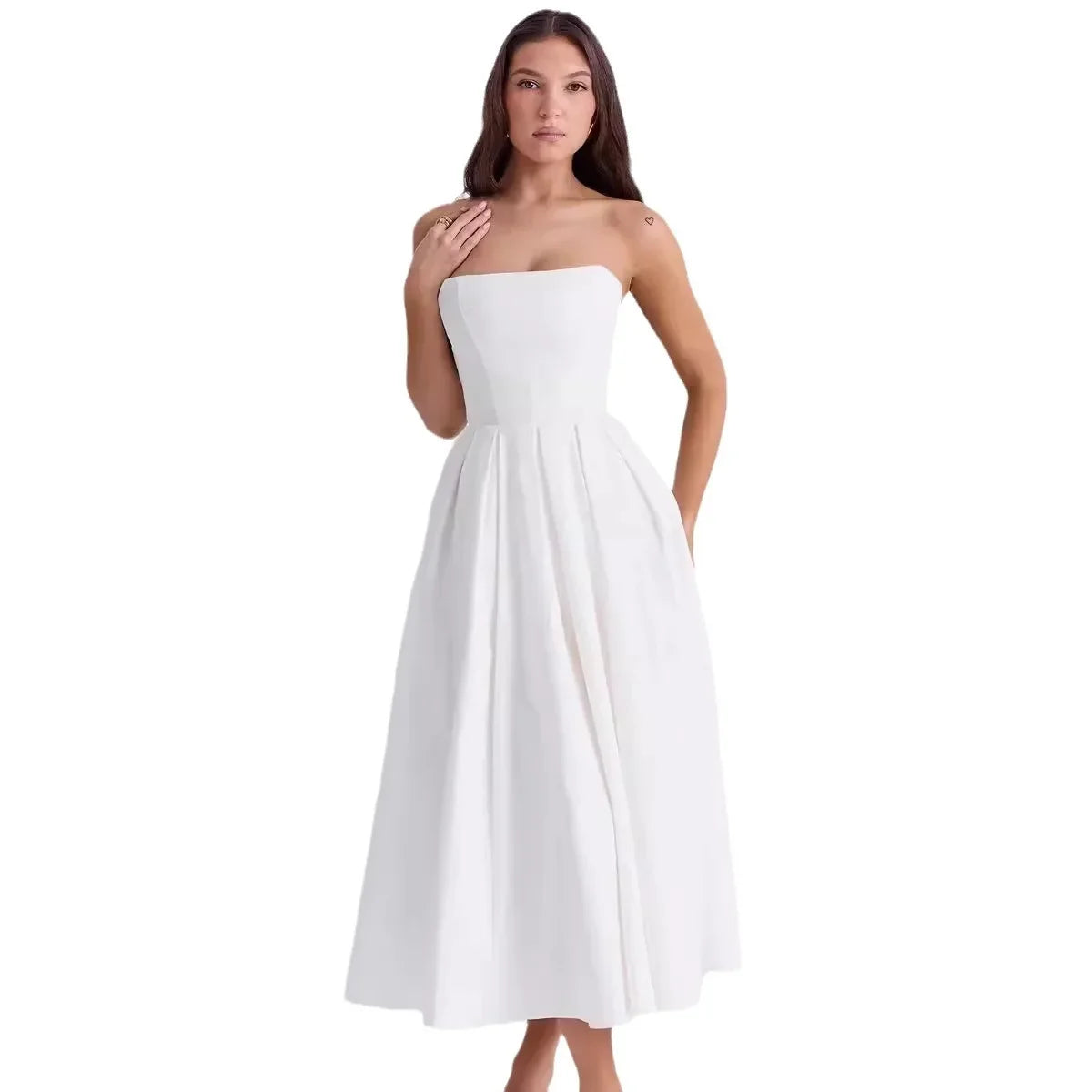 Vestido Julia Branco Ombro a Ombro