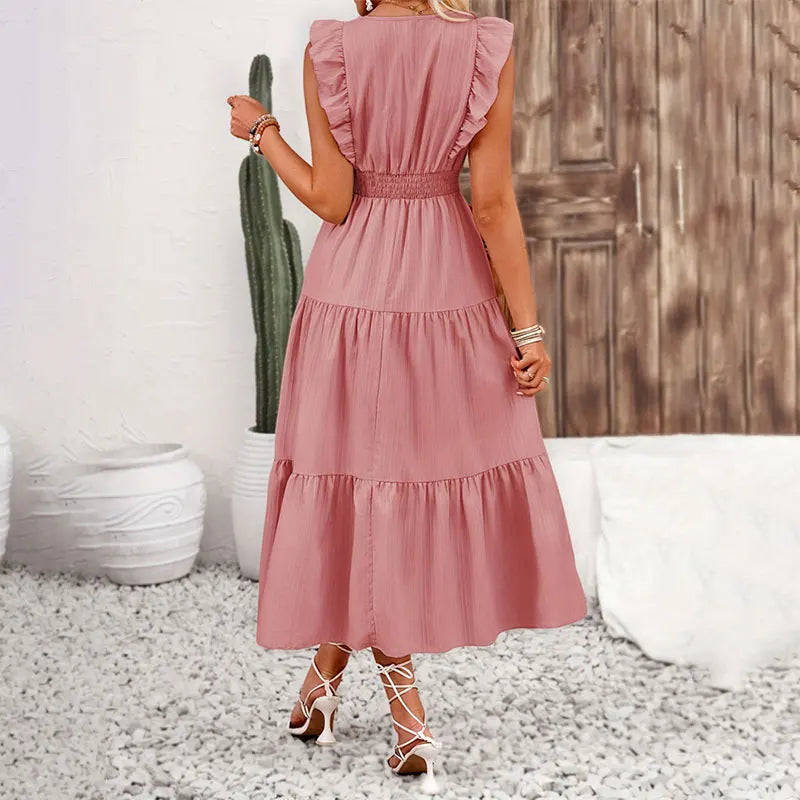 Vestido Livia Detalhe em Botões Rosa 3