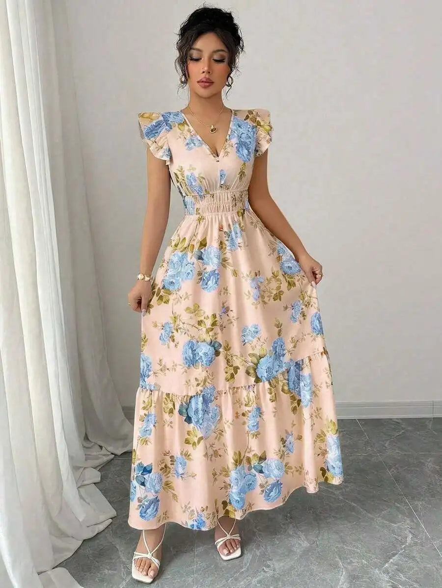 Vestido Longo Elegante para Primavera e Verão