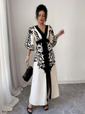Vestido Longo Feminino Preto e Branco