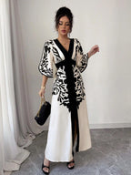 Vestido Longo Feminino Preto e Branco