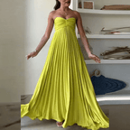 Vestido Longo Festa Plissado