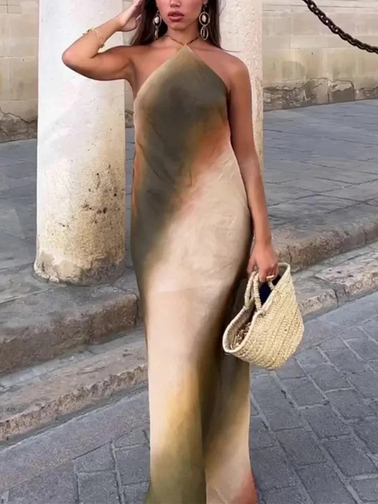 Vestido Longo Tie Dye Detalhe nas Costas