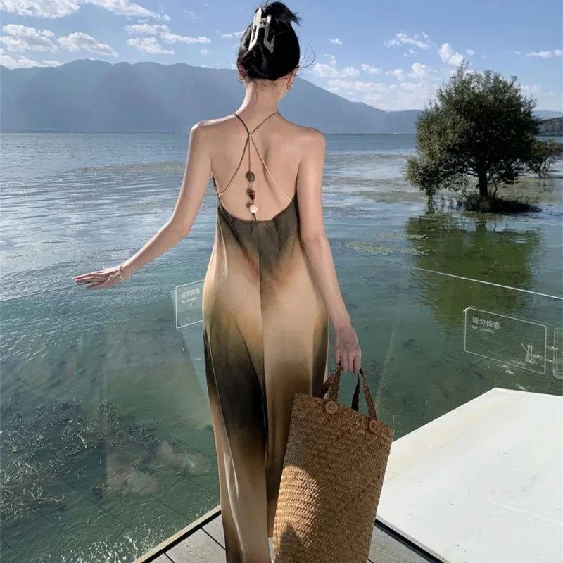 Vestido Longo Tie Dye Detalhe nas Costas