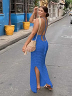Vestido Mariana Crochê Alça Fina
