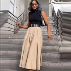 Vestido Midi Duo Elegante com Cinto