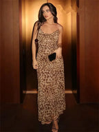 Vestido Midi Tule Estampa Animal Vintage