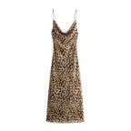 Vestido Midi Tule Estampa Animal Vintage