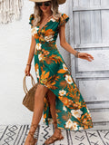 Vestido Mullet Estampa Verde Floral