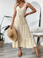 Vestido Off Minimalista Detalhe Cintura Alta