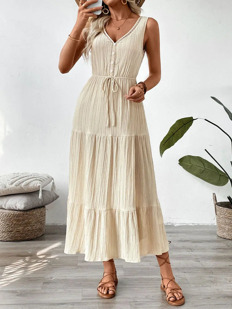 Vestido Off Minimalista Detalhe Cintura Alta