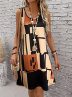 Vestido Regata Estampado 3D Curto