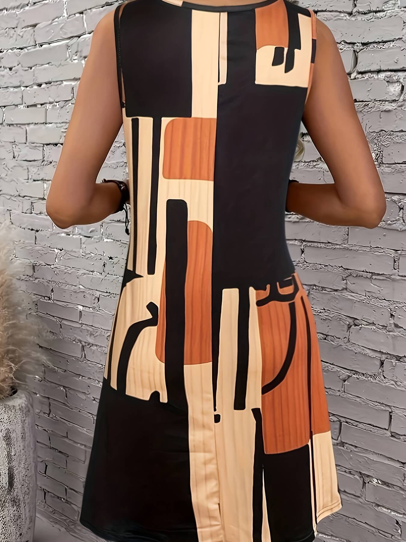 Vestido Regata Estampado 3D Curto