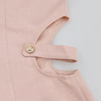 Vestido Sofia Detalhe Lateral Rosa Botão