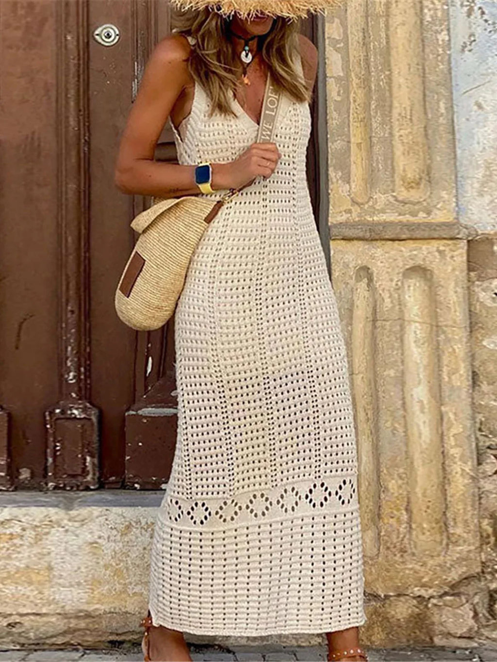 Vestido Virginia Crochê com Decote V