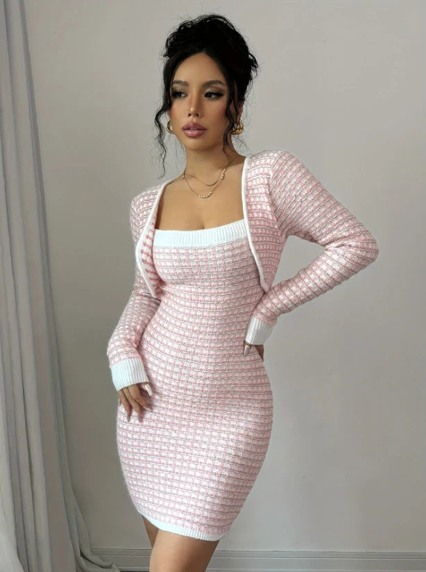Vestido de Tricô Elegante com Manga