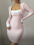 Vestido de Tricô Elegante com Manga