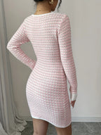 Vestido de Tricô Elegante com Manga