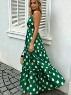 Vestido longo verde feminino elegante