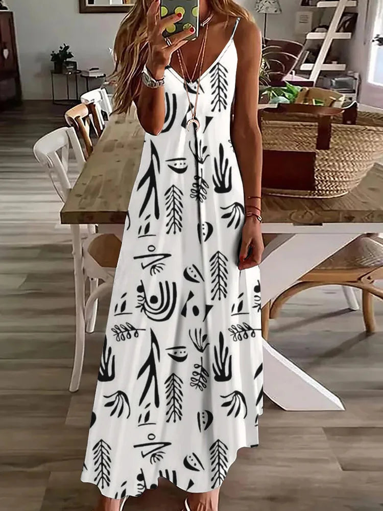 Vestido Étnico Estampado Feminino
